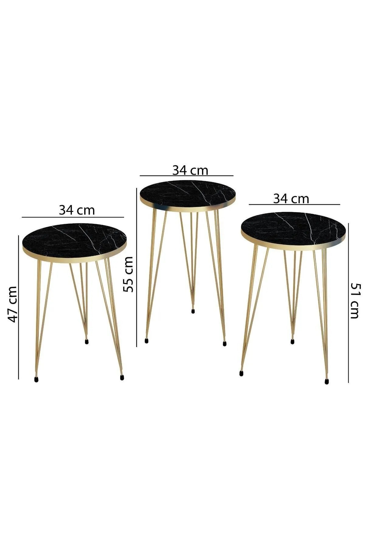 1 PCS / SET OF 3 ROUND COffee Table-1123