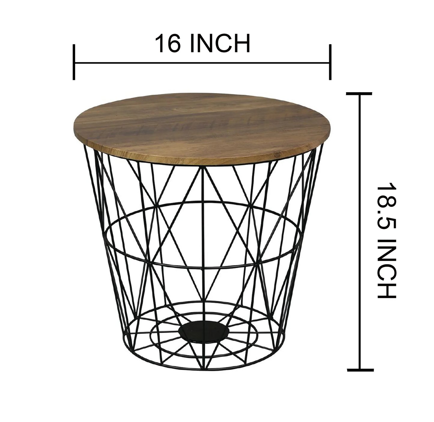 METAL WIRE REMOVABLE WOOD TOP COFFEE TABLE-1118
