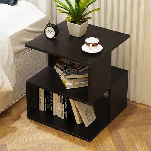 SOFA MODERN END SIDE COFFEE TABLE WITH STORAGE SHELF (16L x 16W x 18H)-1119