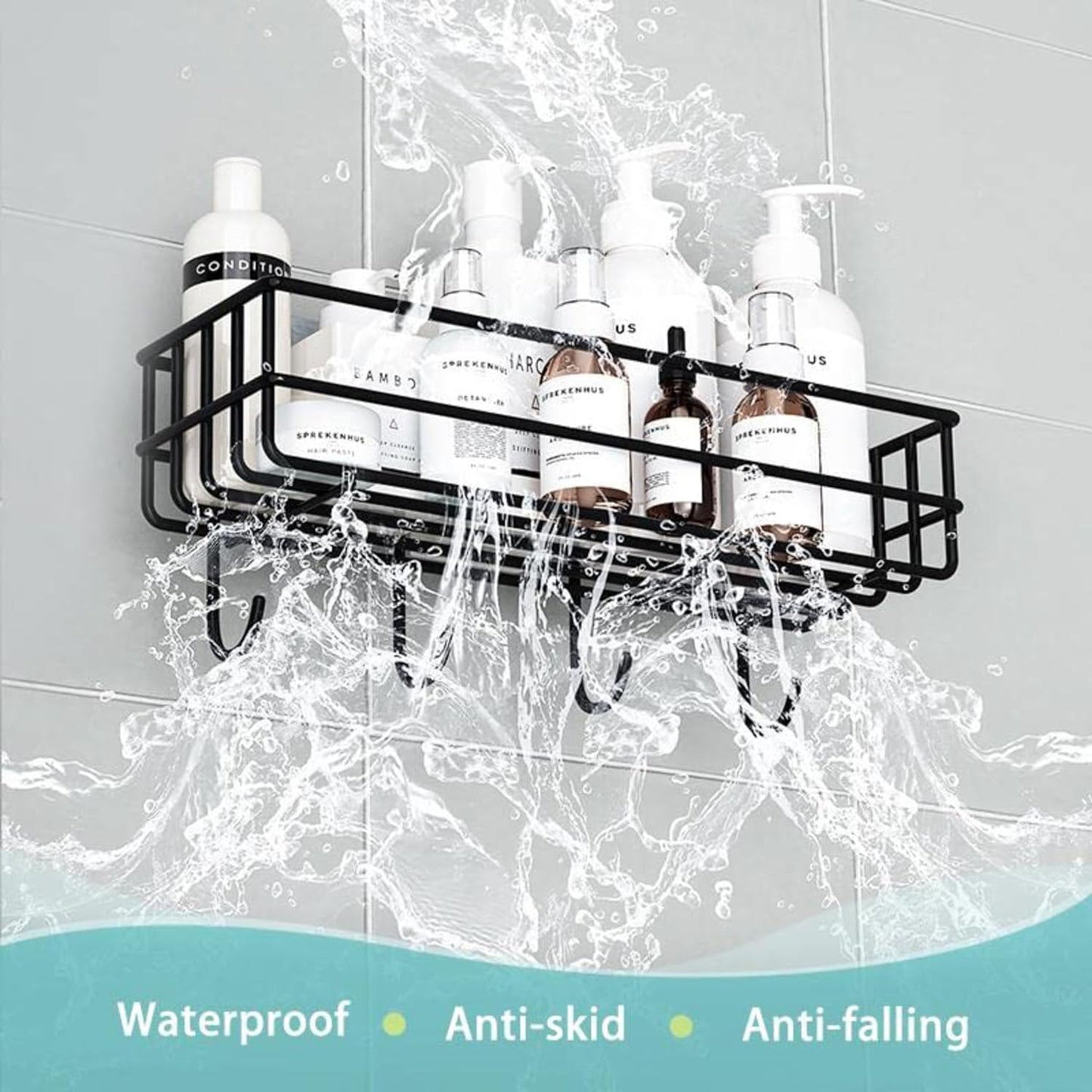 BATHROOM KITCHEN PUNCH CORNER FRAME SHOWER SHELF WROUGHT IRON