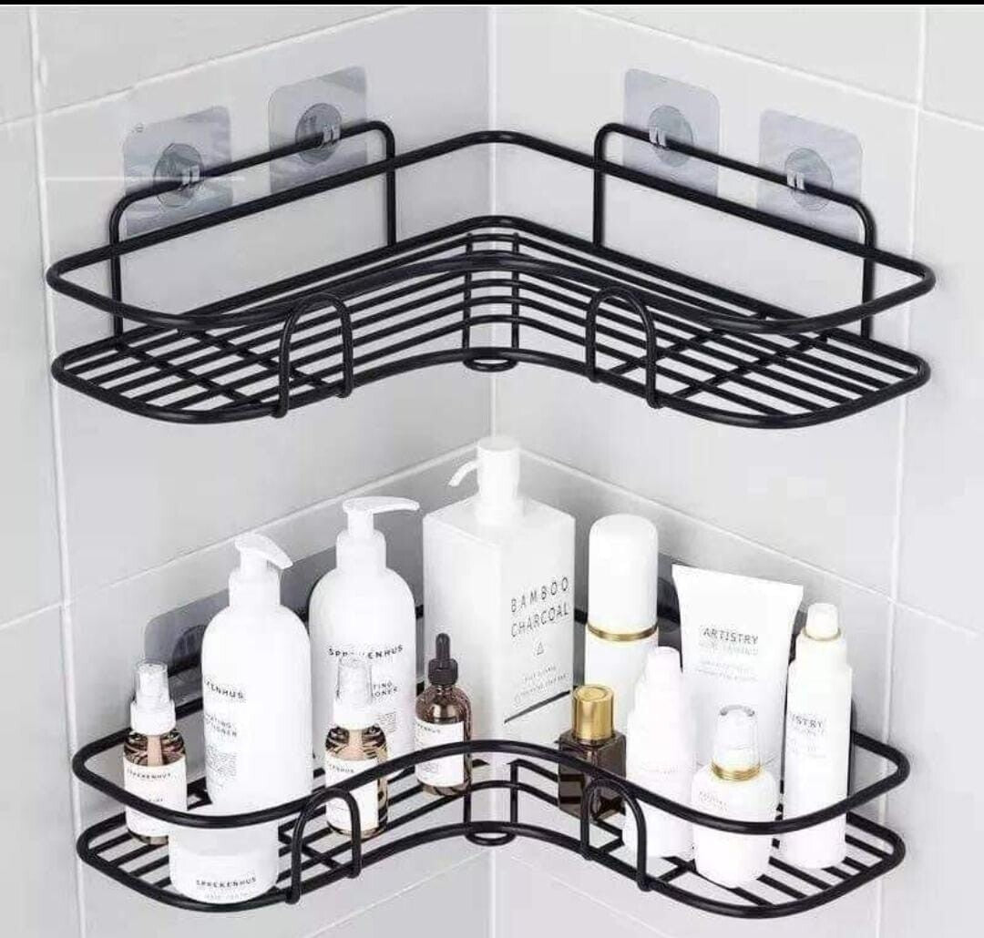 BATHROOM KITCHEN PUNCH CORNER FRAME SHOWER SHELF WROUGHT IRON