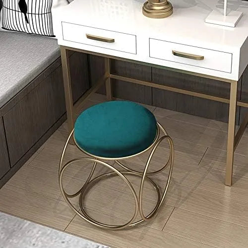 Nestroots Multipurpose Ottoman Pouffe & Stool with Metallic Powder Coated Base