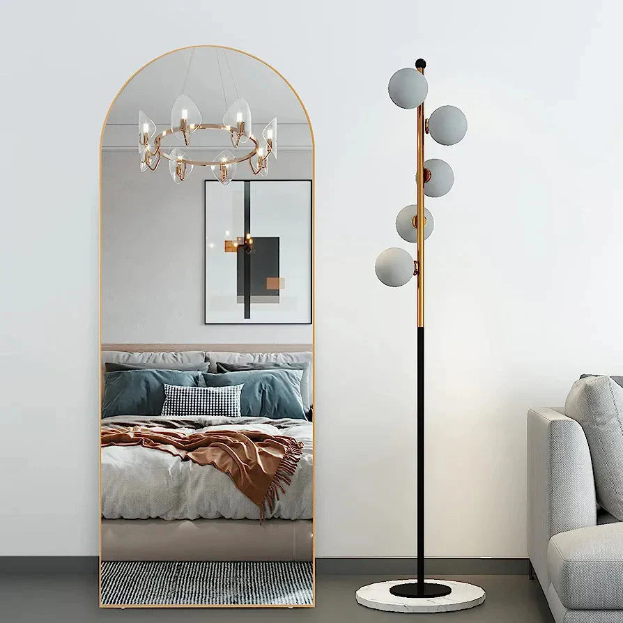 Iron woode Standing Dome Full-Length Mirror-1190