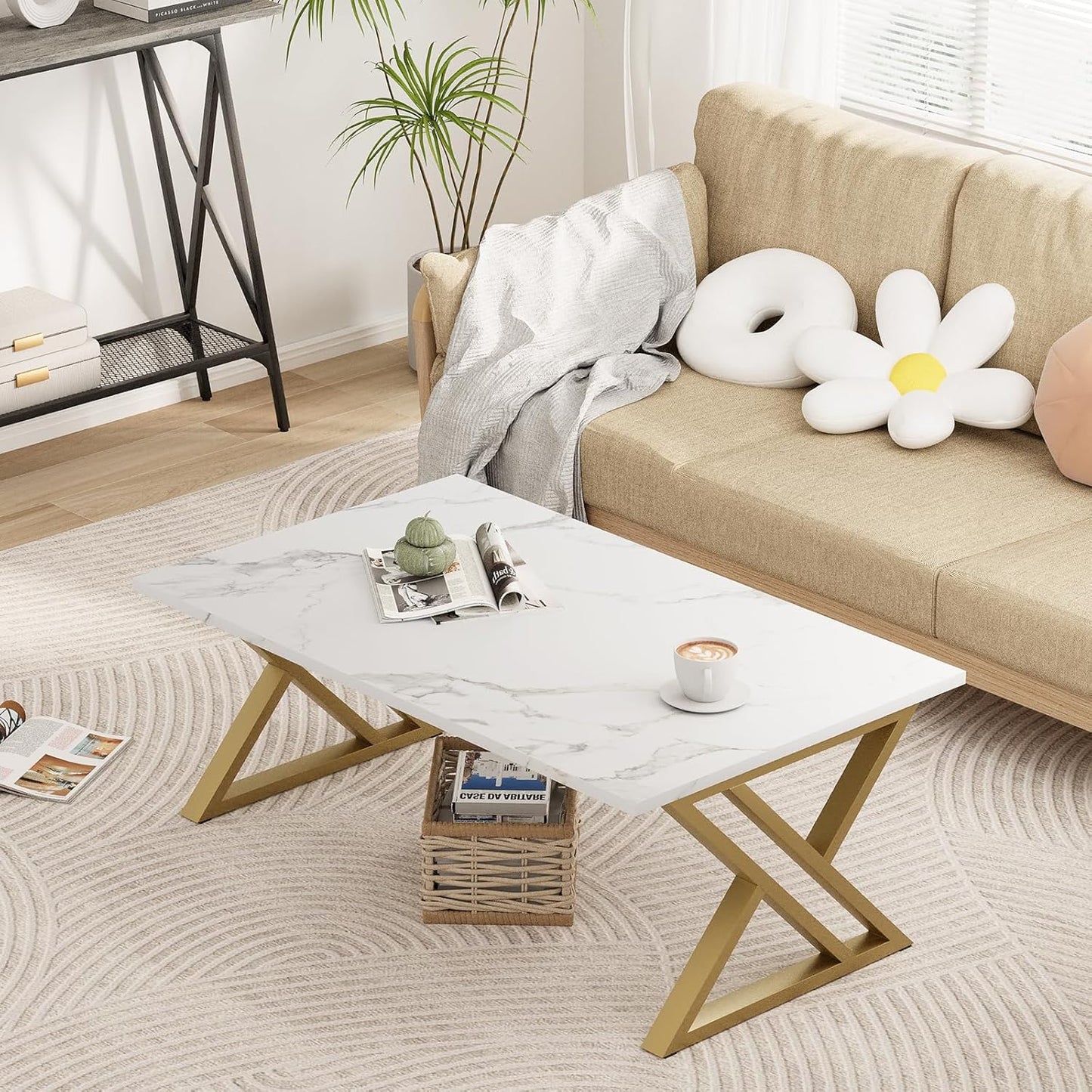 Wolawu Coffee Rectangular Table Lounge Living Room Coffee Center table