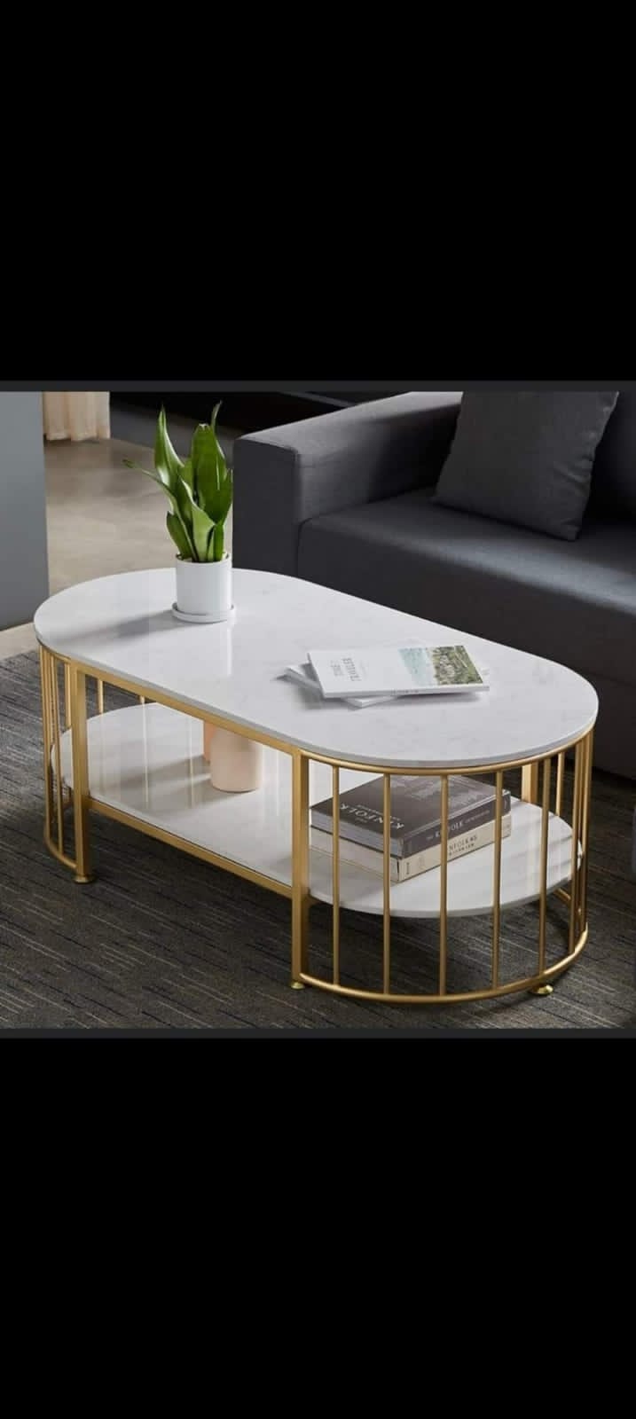 Modern Oval Luxury Center Table Set for Living Room