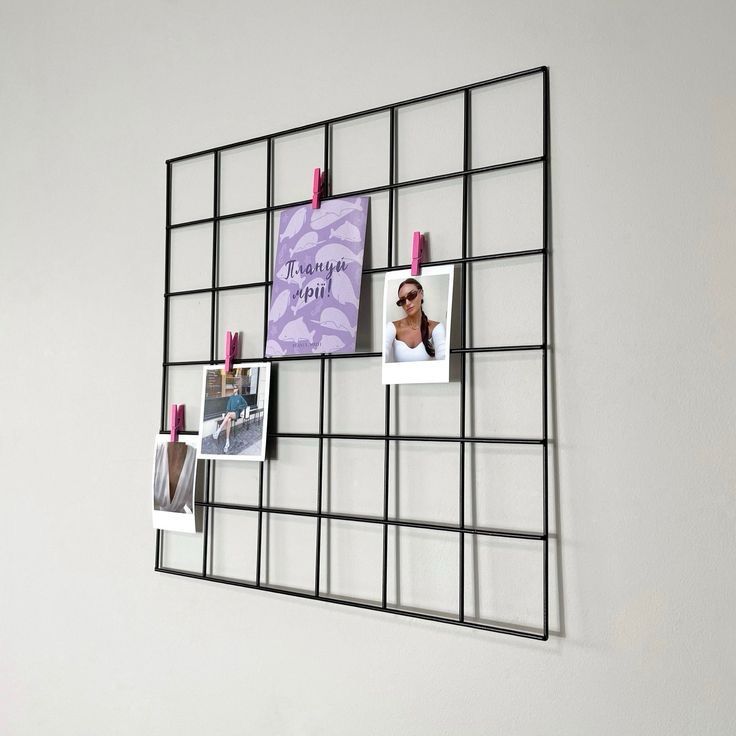 Metal Mesh Grid Panel Photo Wall Decor Art Display -1210