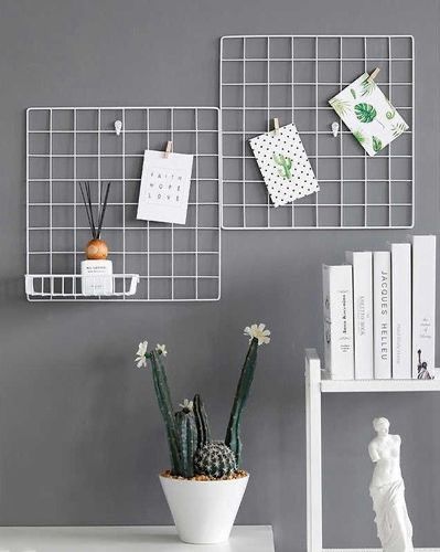Metal Mesh Grid Panel Photo Wall Decor Art Display -1210