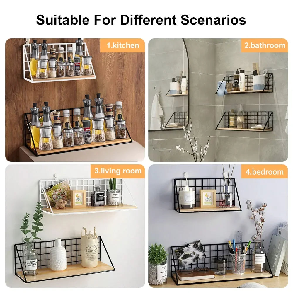 Single piece Wall Mounted Shelves Wood Hanging Shelf For Living Room