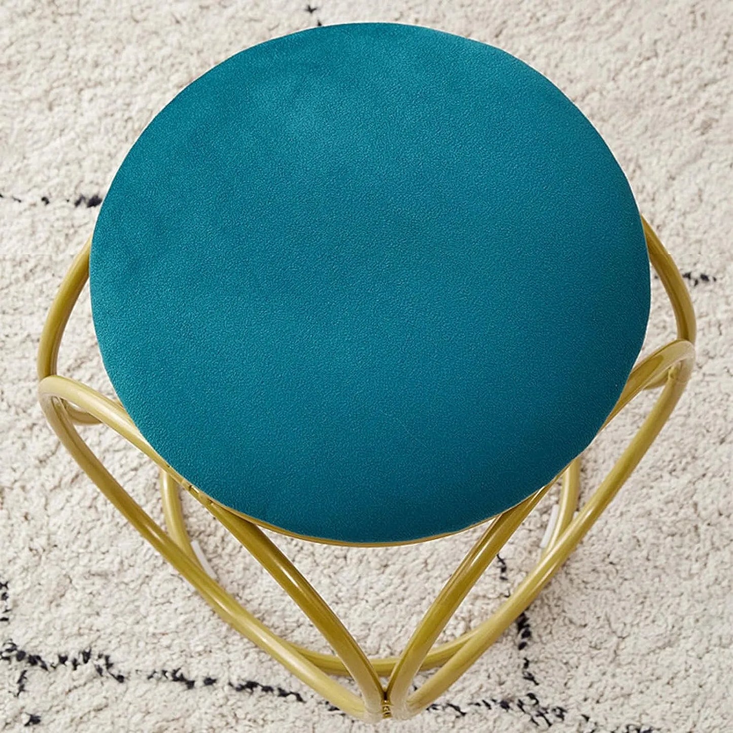 Nestroots Multipurpose Ottoman Pouffe & Stool with Metallic Powder Coated Base
