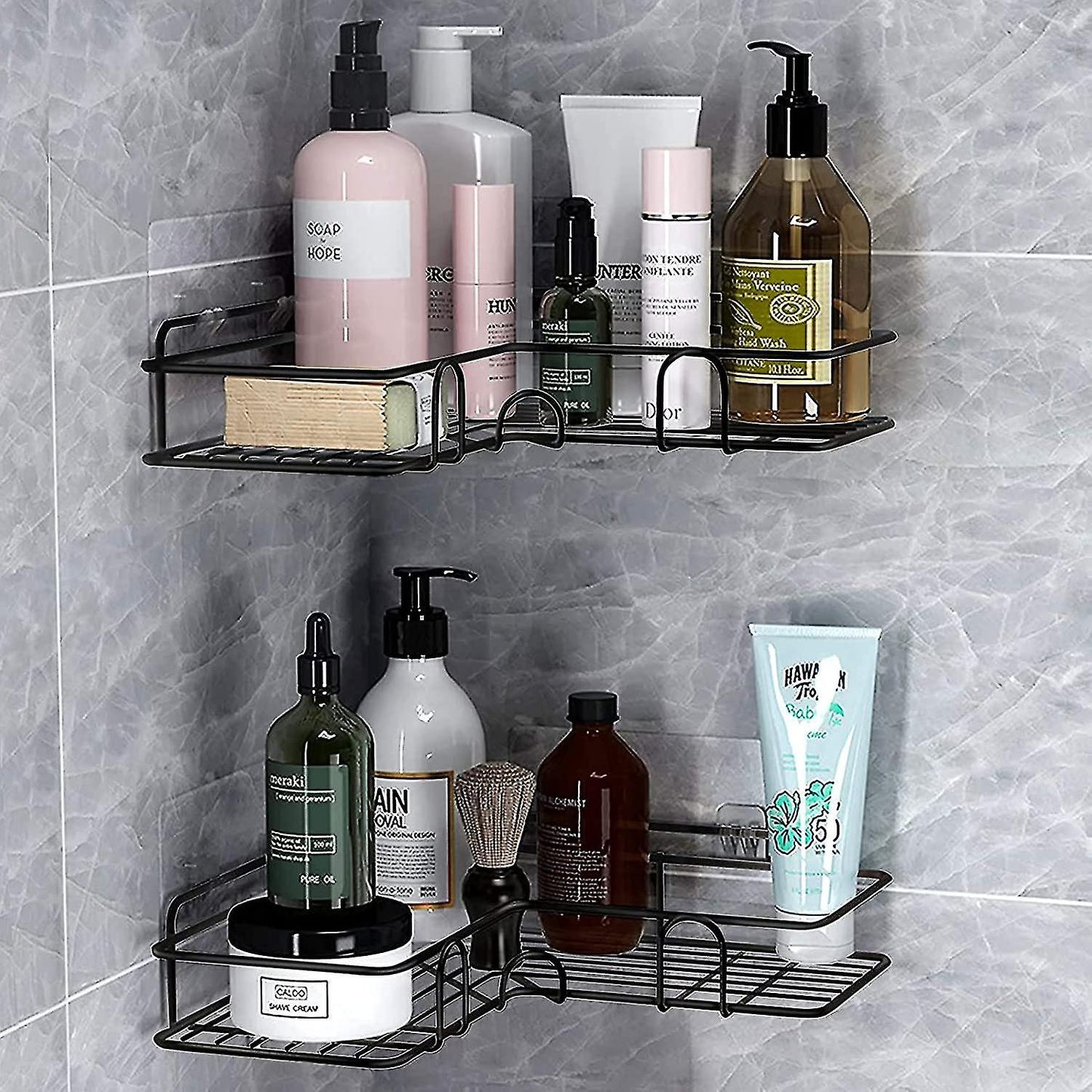 BATHROOM KITCHEN PUNCH CORNER FRAME SHOWER SHELF WROUGHT IRON