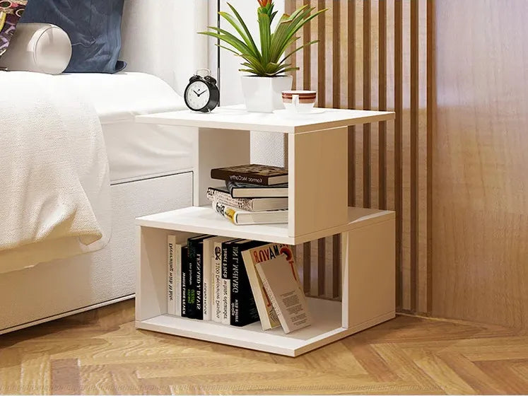 SOFA MODERN END SIDE COFFEE TABLE WITH STORAGE SHELF (16L x 16W x 18H)-1119