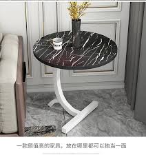 MODERN C SHAPE COFFEE SIDE TABLE WITH ROUND TABLE TOP (16D 23H)