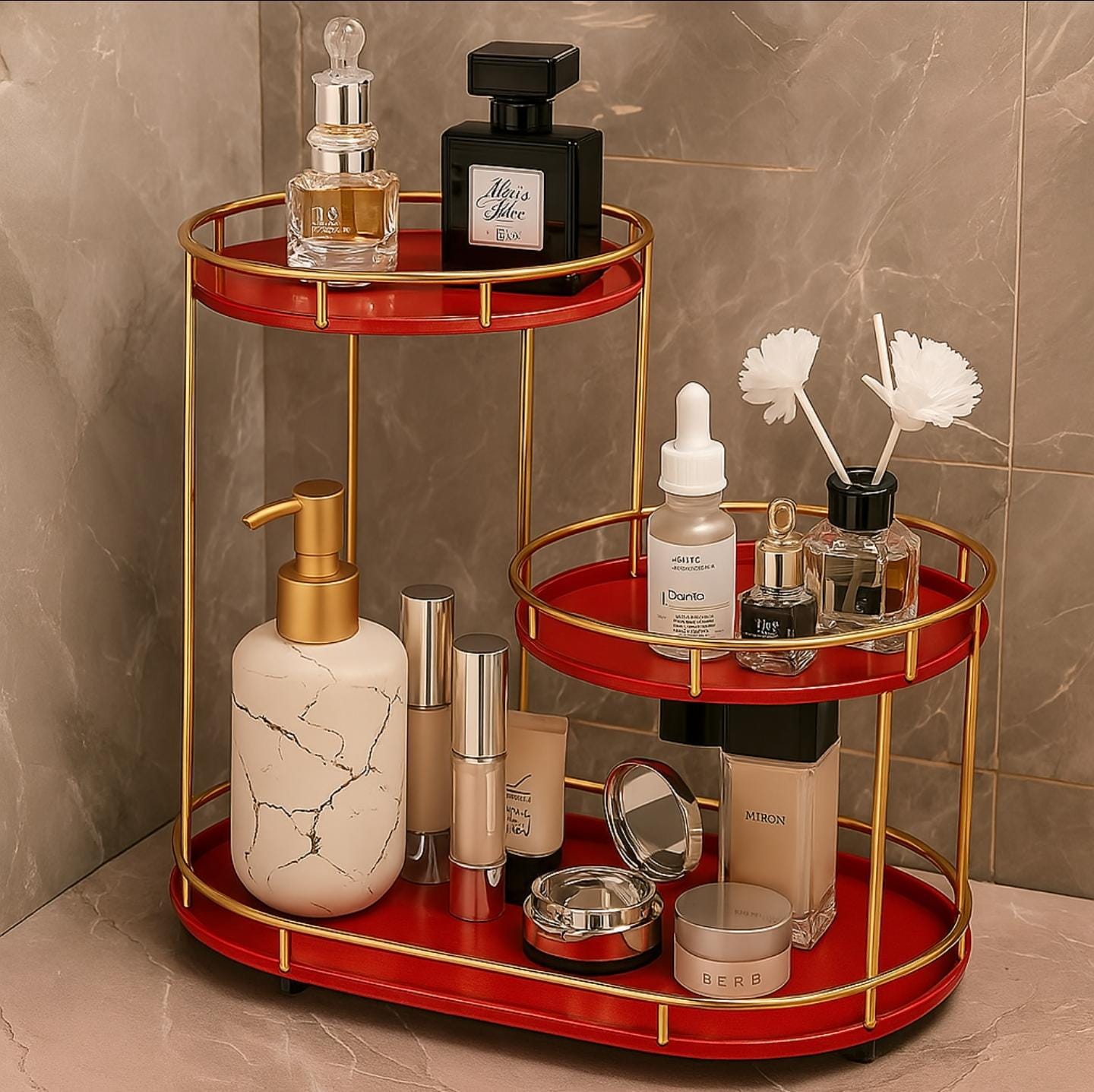 3-Tier Golden Vanity Stand by Ironwoode -1209