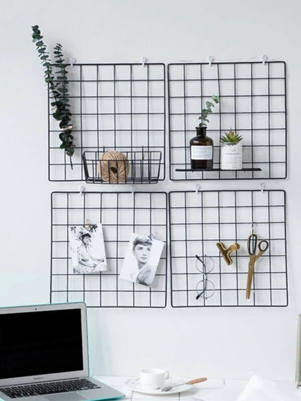 Metal Mesh Grid Panel Photo Wall Decor Art Display -1210