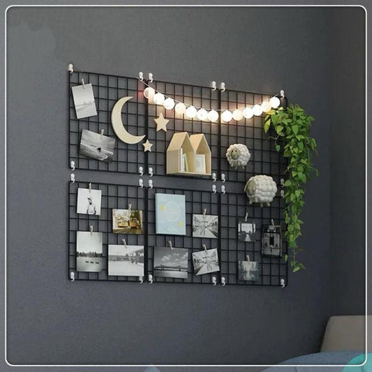Metal Mesh Grid Panel Photo Wall Decor Art Display -1210