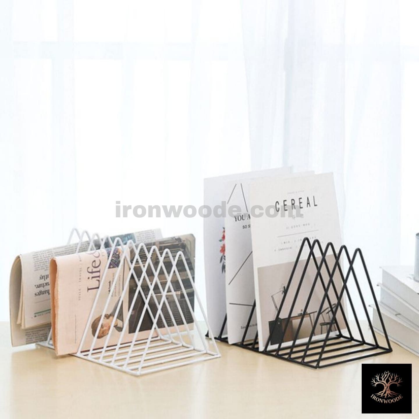 Metal Desk Book Holder Modern Minimalist Book Shelf-1211